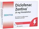 Diclofenac Zentiva 25 mg - 10 St&uuml;ck Filmtabletten - bei leichten bis m&auml;&szlig;ig...