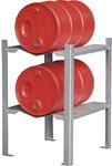 eurokraft | pro | Fass- und Kleingebinderegal | mit 2 Fassauflagen 60 l | HxBxT...