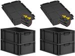 PROREGAL SuperSparSet 4x Eurobox NextGen Grip mit Scharnierdeckel & gelben