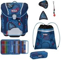 SCOUT Schulranzen Safety Light Micro Set 4-teilig Space Explorer blau