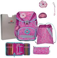 DerDieDas ErgoFlex Superlight Schulranzenset 5-teilig Sweet Sprinkles pink