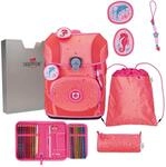 DerDieDas Schulranzen ErgoFlex Tiny Superflash Set 6-teilig Coral Reef...