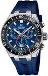 JAGUAR Swiss Made Herrenuhr Chronograph aus Leder Blau