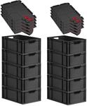 PROREGAL SuperSparSet 10x Eurobox NextGen Grip mit Scharnierdeckel & roten