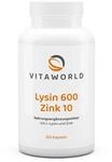 Vita World L-Lysin 600mg + Zink 120 Vegi Kapseln Apotheker-Herstellung