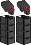 PROREGAL SuperSparSet 8x Eurobox NextGen Grip mit Auflagedeckel & 4 roten