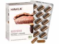 HAWLIK Bio Reishi Extrakt + Pulver Kapseln - 60 Kapseln im Blister - Mit...