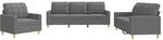 vidaXL Sofagarnitur 3-TLG., Sessel Couch mit Kissen, Sofa Wohnzimmersofa mit
