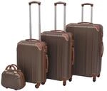 vidaXL Kofferset 4-TLG. Kaffeebraun Hartschalenkoffer Reisekoffer Set Trolley