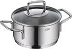 Silit Extra Cook, Bratentopf 16 cm mit Glasdeckel, Innenskalierung, breiter