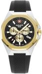 swiss alpine military Herren Uhr Chronograph Analog Quarz 7005.9 Silikon
