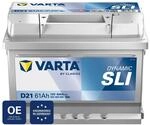 VARTA Automotive DYNAMIC SLI (D21) 12V 61Ah 600A - Nassbatterie KFZ mit
