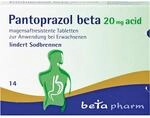 Pantoprazol beta 20 mg acid Tabletten bei Sodbrennen, 14 St. Tabletten