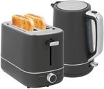 HOMCOM Wasserkocher Toaster Set mit 2200 W 1,7L Wasserkocher Grau | 2