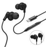 Hama Kopfh&ouml;rer Curly, In-Ear, Mikrofon, Kabelknickschutz, USB-C, Schwarz