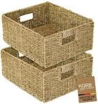 HMF Aufbewahrungskorb passend f&uuml;r KALLAX halbes Fach, Korb geflochten aus...