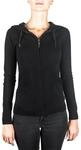 100% Kaschmir Damen Kapuzenpullover | Hoodie mit Rei&szlig;verschluss