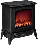 HOMCOM Elektrokamin mit Heizung LED Flammeneffekt 1000/2000 W Schwarz