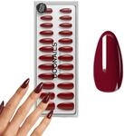 DOONAILS Soft Gel Press On Nails 30er Set Love Paris Almond Form Dunkelrot N&auml;gel zum