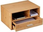 Relaxdays Schreibtisch Organizer, 1 Schublade, 2 F&auml;cher, HxBxT: 22 x 40 x 31 cm,