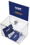 HMF 46912 Acryl Spendenbox abschlie&szlig;bar | 15,5 x 11 x 11 cm | DIN A6...