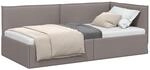 vidaXL Eckbettgestell Taupe 90 x 200 cm Stoff