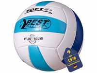 Best Sporting Volleyball Größe 5 I Ball in weiß/hellblau/blau & 18-Panel Design I