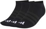 adidas Unisex Thin&Light Sportswear No Show Socks 3 Pair Pack, black/black/white,