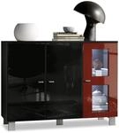Vladon Sideboard Denjo, Made in Germany, Kommode mit 3 T&uuml;ren, Schwarz...