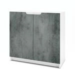 Vladon Sideboard Logan, Made in Germany, Kommode mit 2 T&uuml;ren, Wei&szlig; matt/Beton