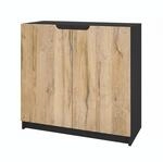 Vladon Sideboard Logan, Made in Germany, Kommode mit 2 T&uuml;ren, Schwarz...