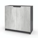 Vladon Sideboard Logan, Made in Germany, Kommode mit 2 T&uuml;ren, Schwarz...