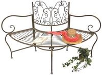 DanDiBo Baumbank Metall wetterfest Braun 135 cm 3-Sitzer halbrund JC112287...