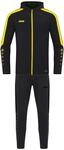 JAKO Kinder Trainingsanzug Polyester Power mit Kapuze, Schwarz/Citro, 164