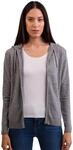 100% Kaschmir Damen Kapuzenpullover | Hoodie mit Rei&szlig;verschluss