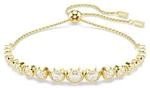 Swarovski Imber Tennis Armband, Vergoldetes Damenarmband mit Wei&szlig;en Kristallen in
