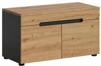 xonox.home - Sitzbank Canu 80x45x37 cm in Basalt grau und Artisan - Garderobenschrank