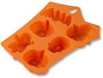 Zenker Mini-K&uuml;rbis Schokoform-Eisw&uuml;rfelform &ndash; 6er Halloween Backform aus Silikon,