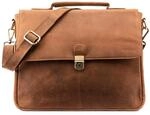 LEABAGS Leder Umh&auml;ngetasche Herren Aktentasche Vintage Laptoptasche Messenger Bag
