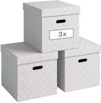 Leitz VON 3er Set Aufbewahrungsbox mit Deckel, 29 L, Cube | 100 % Recyclingkarton,
