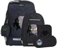 Beckmann Schulranzen Active Air FLX Schoolbag Set 6-teilig 20-25L Pixel schwarz