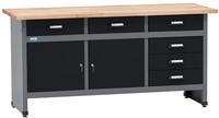 K&uuml;pper Werkbank 12179, 6 Schubladen, 2 T&uuml;ren, 300 kg Traglast, 30 mm Massive