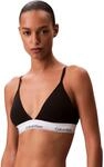 Calvin Klein Damen Triangel BH Lightly Lined mit Logobund, Schwarz (Black(Ub1)), XS