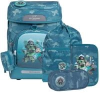 Beckmann Schulranzen Plus Air Schoolbag 7 teilig Jungle Game petrol