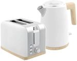 HOMCOM Wasserkocher und Toaster Set 2200W 1.7L 2 Scheiben Wei&szlig; | Edelstahl,