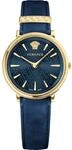 Versace Damen Analog Quarz Uhr mit Leder Armband VE81004 19