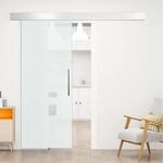 HOMCOM Schiebet&uuml;r Komplettset 90 x 205 cm Vollfl&auml;chtig Satiniert