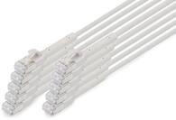 DIGITUS LAN Kabel Cat 6A &ndash; 0,3 m &ndash; 10 St&uuml;ck &ndash; biegsamer Stecker &ndash; Grau