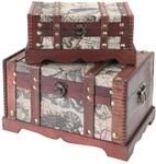 HMF Schatztruhe aus Holz, kleine Schatzkiste f&uuml;r Kindergeburtstag | 2er Set 