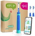 GUM Playbrush KIDS 3+ elektrische Zahnb&uuml;rste | Interaktive Spiel-App | 2 Putzmodi 